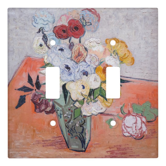 Vincent van Gogh - Vase with Roses & Anemones Light Switch Cover (Front)