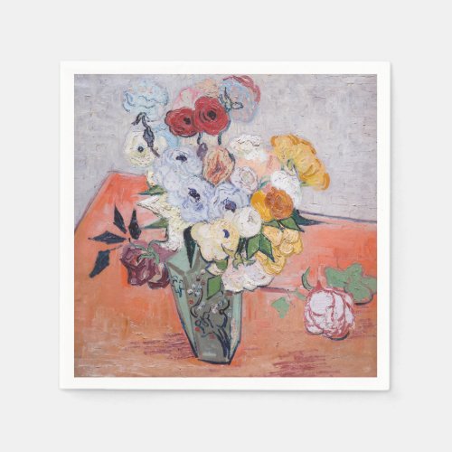 Vincent van Gogh _ Vase with Roses  Anemones Napkins