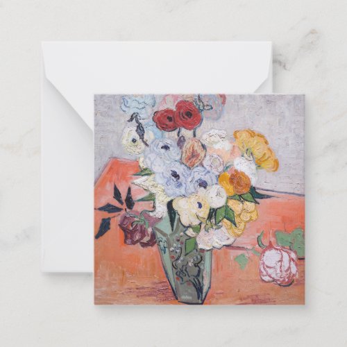 Vincent van Gogh _ Vase with Roses  Anemones Note Card