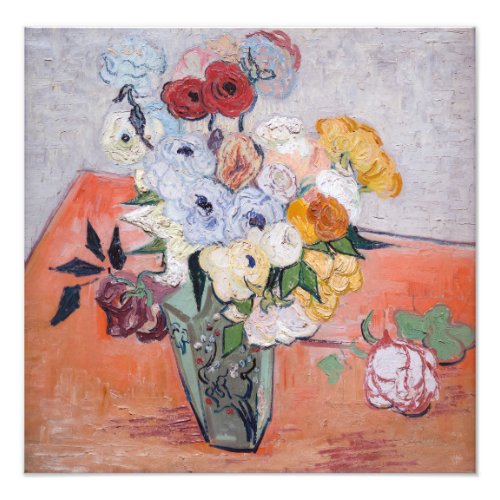 Vincent van Gogh _ Vase with Roses  Anemones Photo Print