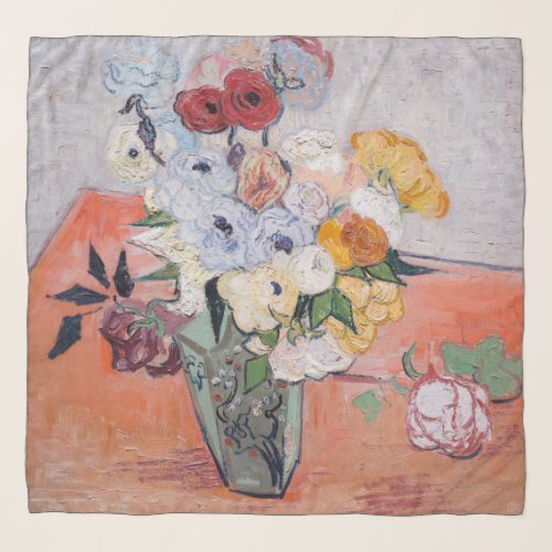 Vincent van Gogh _ Vase with Roses  Anemones Scarf