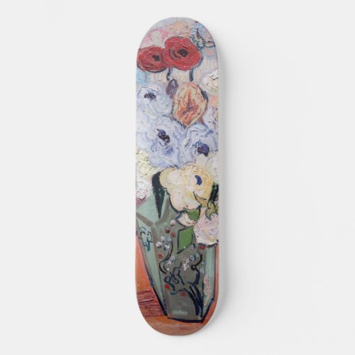 Vincent van Gogh _ Vase with Roses  Anemones Skateboard