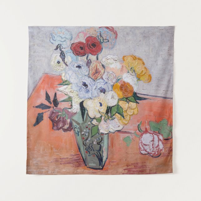 Vincent van Gogh - Vase with Roses & Anemones Tapestry (Front)