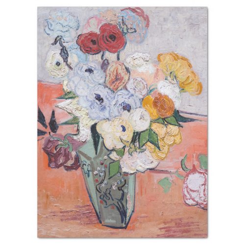Vincent van Gogh _ Vase with Roses  Anemones Tissue Paper