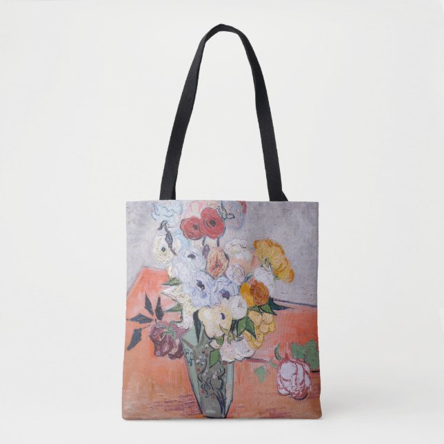 Vincent van Gogh - Vase with Roses & Anemones Tote Bag (Front)