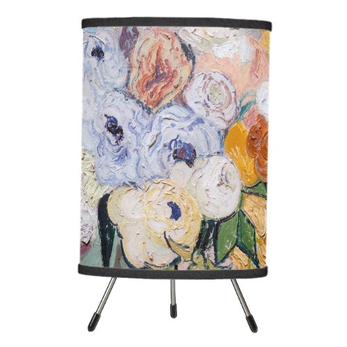 Vincent van Gogh _ Vase with Roses  Anemones Tripod Lamp