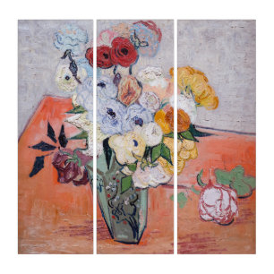 Vincent van Gogh - Vase with Roses & Anemones Triptych