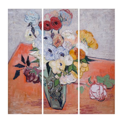 Vincent van Gogh _ Vase with Roses  Anemones Triptych