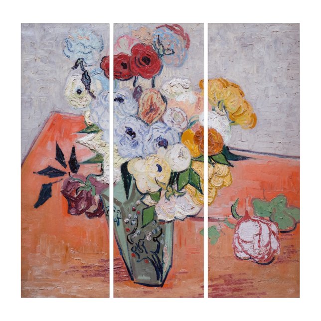 Vincent van Gogh - Vase with Roses & Anemones Triptych (Front)