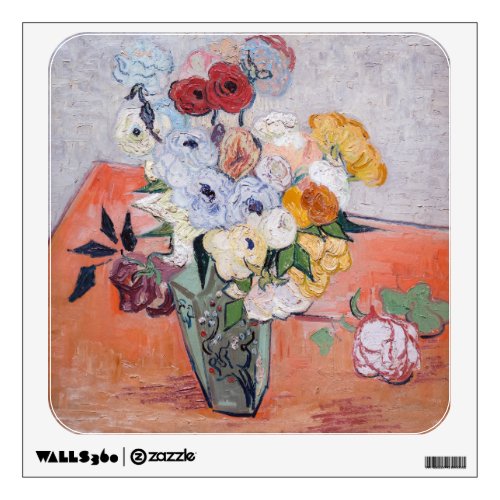 Vincent van Gogh _ Vase with Roses  Anemones Wall Decal