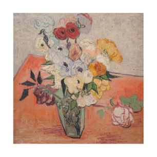Vincent van Gogh - Vase with Roses & Anemones Wood Wall Art