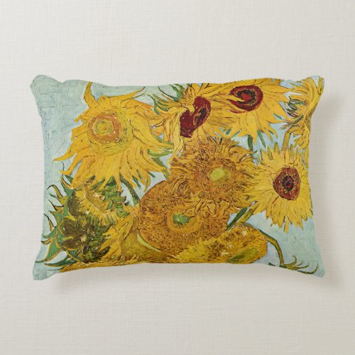 Vincent Van Gogh _ Vase with Twelve Sunflowers Accent Pillow