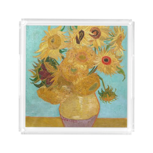 Vincent Van Gogh _ Vase with Twelve Sunflowers Acrylic Tray