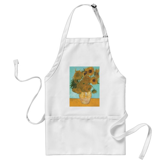 Vincent van Gogh - Vase with Twelve Sunflowers Adult Apron (Front)