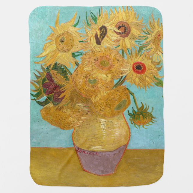 Vincent Van Gogh - Vase with Twelve Sunflowers Baby Blanket (Front)