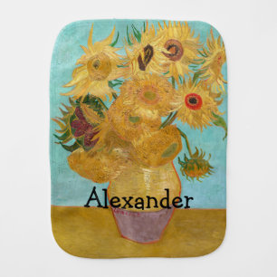 Vincent Van Gogh - Vase with Twelve Sunflowers Baby Burp Cloth