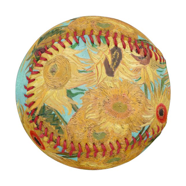 Vincent Van Gogh - Vase with Twelve Sunflowers Baseball (Front Left)