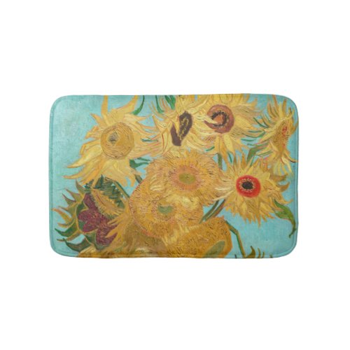 Vincent Van Gogh _ Vase with Twelve Sunflowers Bath Mat
