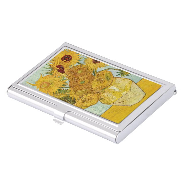 Vincent Van Gogh - Vase with Twelve Sunflowers Business Card Case (Front)