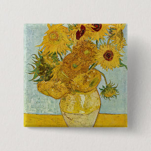 Vincent Van Gogh - Vase with Twelve Sunflowers Button