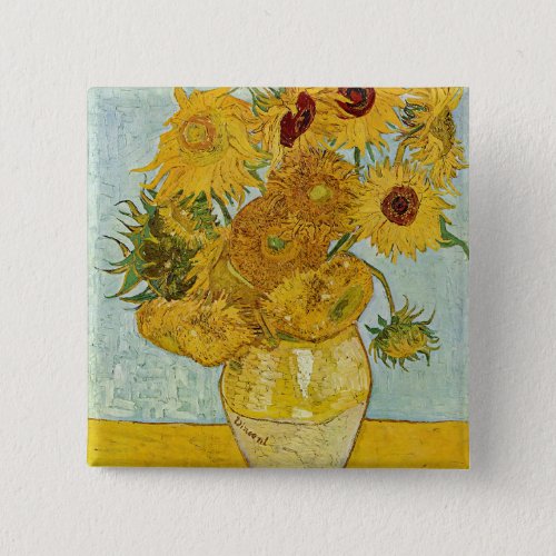 Vincent Van Gogh _ Vase with Twelve Sunflowers Button