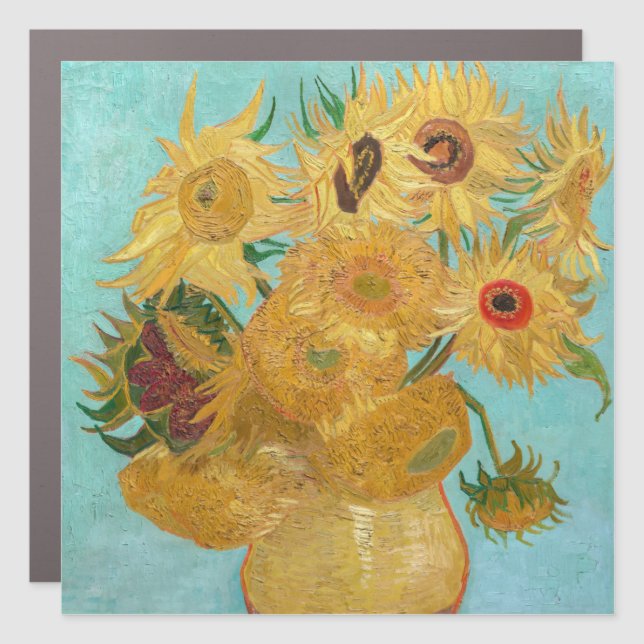 Vincent Van Gogh - Vase with Twelve Sunflowers Car Magnet (Front)