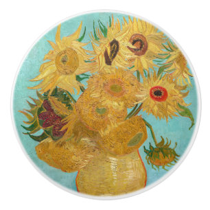 Vincent Van Gogh - Vase with Twelve Sunflowers Ceramic Knob