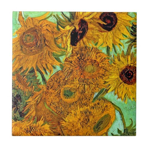 Vincent Van Gogh _ Vase With Twelve Sunflowers Ceramic Tile