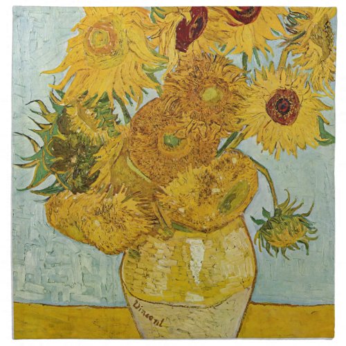 Vincent Van Gogh _ Vase with Twelve Sunflowers Cloth Napkin