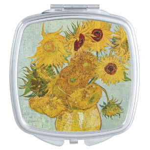 Vincent Van Gogh - Vase with Twelve Sunflowers Compact Mirror