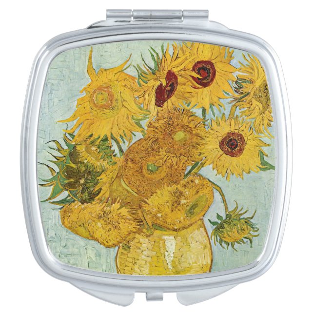 Vincent Van Gogh - Vase with Twelve Sunflowers Compact Mirror (Front)