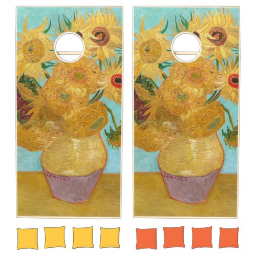 Vincent Van Gogh _ Vase with Twelve Sunflowers Cornhole Set