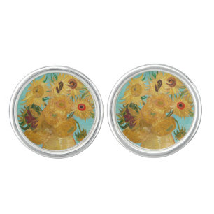 Vincent Van Gogh - Vase with Twelve Sunflowers Cufflinks