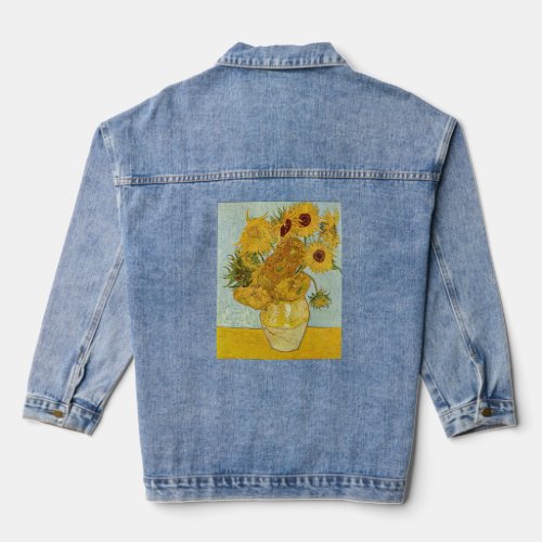 Vincent Van Gogh _ Vase with Twelve Sunflowers Denim Jacket