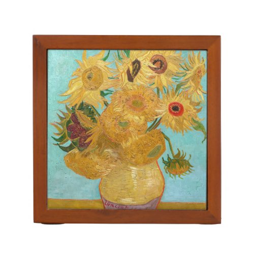 Vincent Van Gogh _ Vase with Twelve Sunflowers Desk Organizer