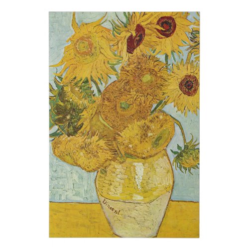 Vincent Van Gogh _ Vase with Twelve Sunflowers Faux Canvas Print