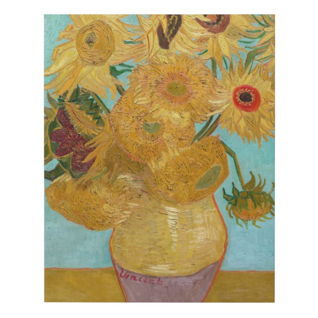 Vincent Van Gogh - Vase with Twelve Sunflowers Faux Canvas Print (Front)
