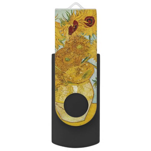 Vincent Van Gogh _ Vase with Twelve Sunflowers Flash Drive