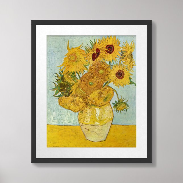 Vincent Van Gogh - Vase with Twelve Sunflowers Framed Art (Framed Front)