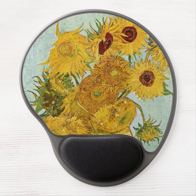 Vincent Van Gogh - Vase with Twelve Sunflowers Gel Mouse Pad (Front)