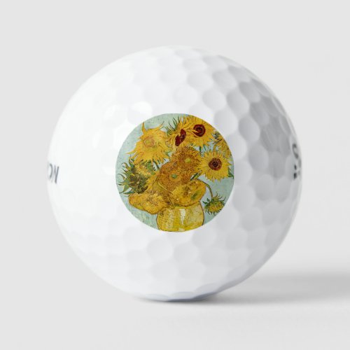 Vincent Van Gogh _ Vase with Twelve Sunflowers Golf Balls