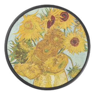Vincent Van Gogh - Vase with Twelve Sunflowers Hockey Puck