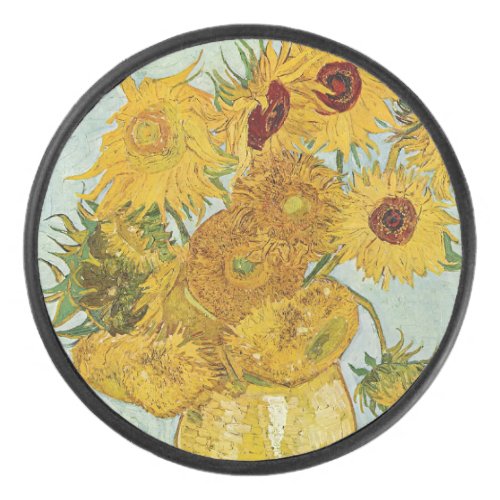 Vincent Van Gogh _ Vase with Twelve Sunflowers Hockey Puck