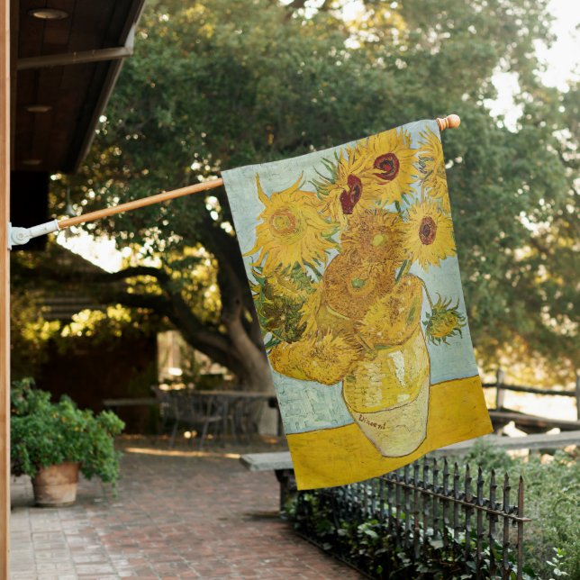 Vincent Van Gogh - Vase with Twelve Sunflowers House Flag (In SItu)