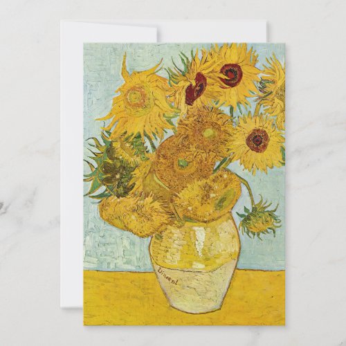 Vincent Van Gogh _ Vase with Twelve Sunflowers Invitation