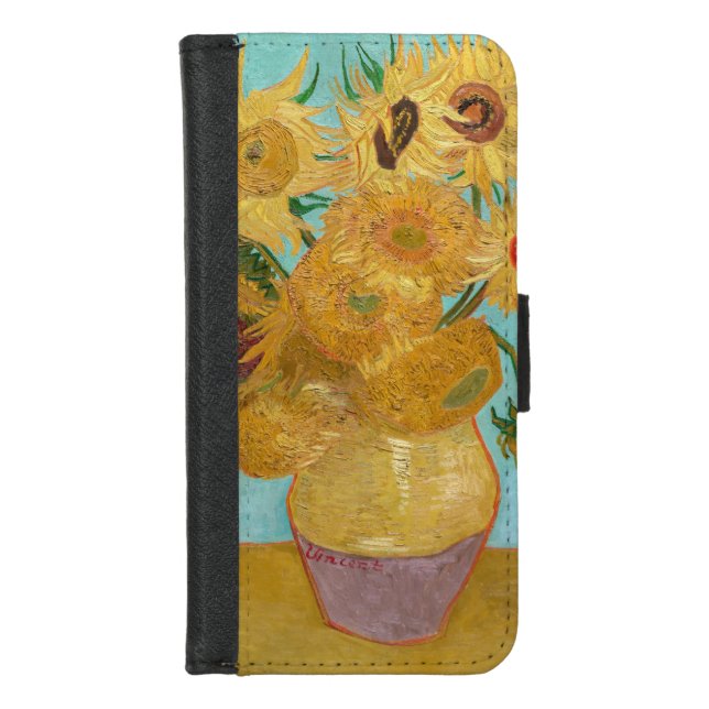 Vincent Van Gogh - Vase with Twelve Sunflowers iPhone Wallet Case (Front)