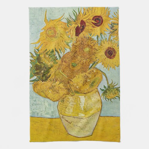Vincent Van Gogh _ Vase with Twelve Sunflowers Kitchen Towel