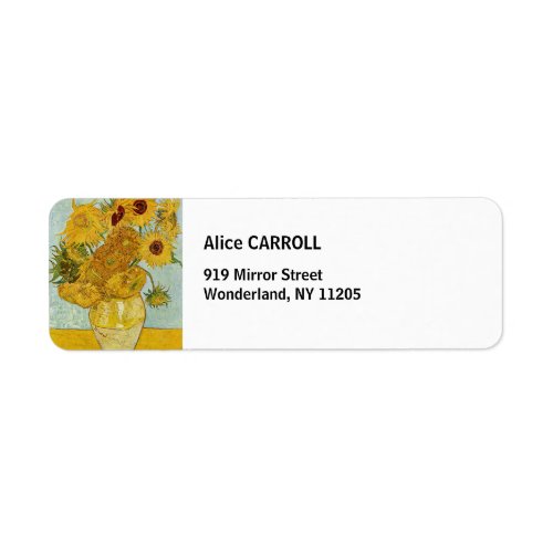 Vincent Van Gogh _ Vase with Twelve Sunflowers Label