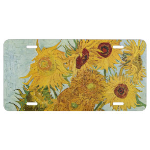 Vincent Van Gogh - Vase with Twelve Sunflowers License Plate