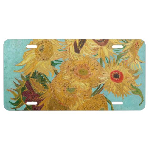 Vincent Van Gogh _ Vase with Twelve Sunflowers License Plate